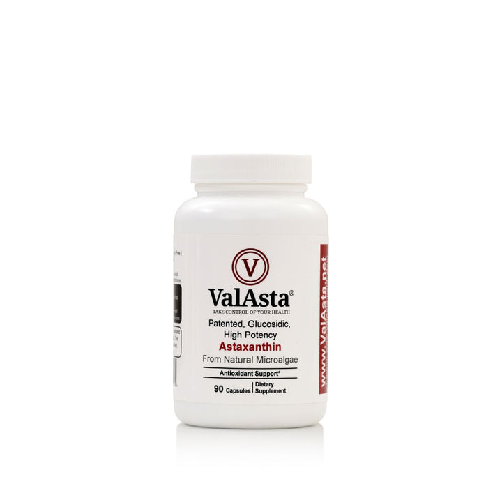 ValAsta Astaxanthin supplement bottle on a white background